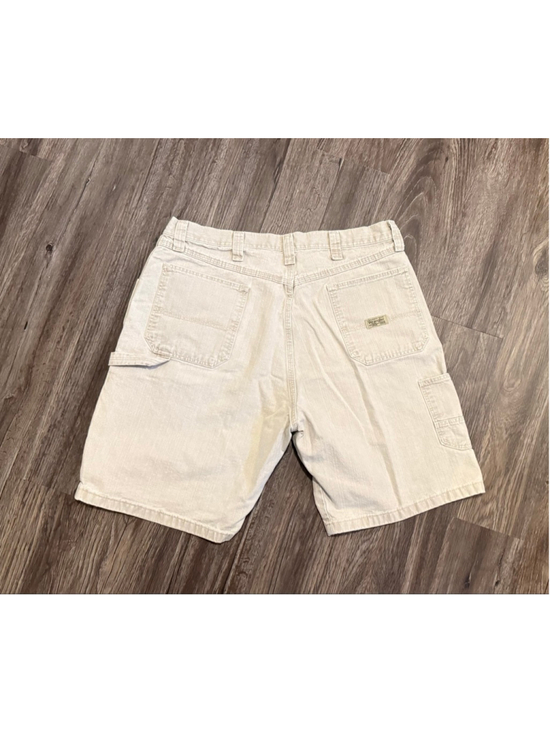 Wrangler Other - Vtg Y2K Wrangler Hero Men’s Denim Shorts Beige Carpenter Utility Sz 38x8